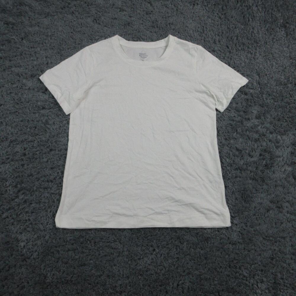 Market & Spruce Shirt Mens S White Crew Neck Tagless 100% Organic Cotton NWT